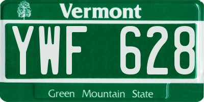 VT license plate YWF628