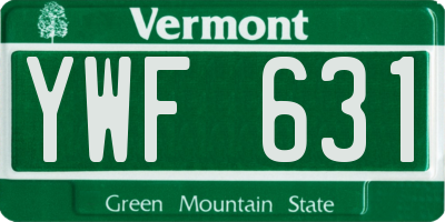 VT license plate YWF631