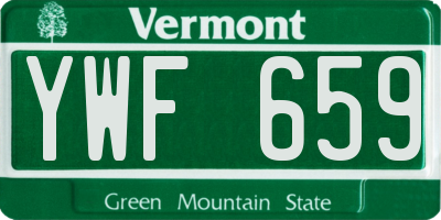 VT license plate YWF659