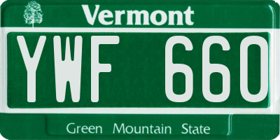 VT license plate YWF660