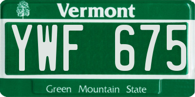 VT license plate YWF675