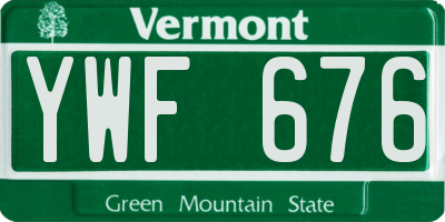 VT license plate YWF676