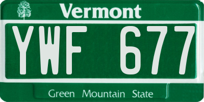 VT license plate YWF677