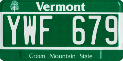 VT license plate YWF679
