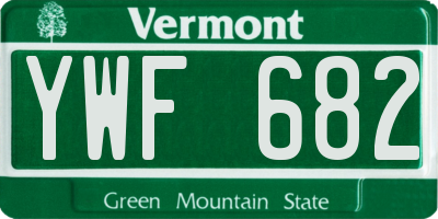 VT license plate YWF682