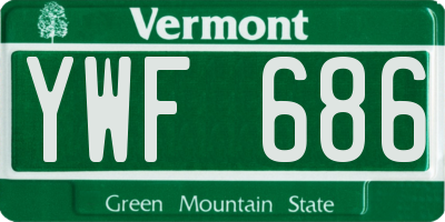 VT license plate YWF686