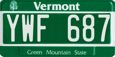 VT license plate YWF687