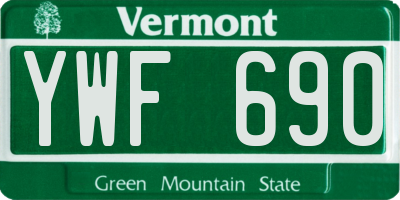VT license plate YWF690