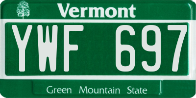 VT license plate YWF697