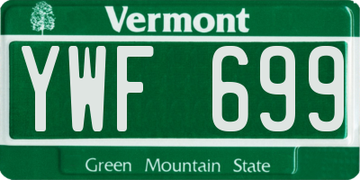 VT license plate YWF699