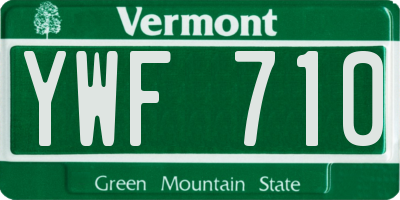 VT license plate YWF710