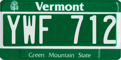 VT license plate YWF712