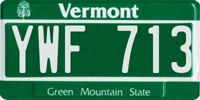 VT license plate YWF713