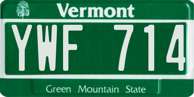 VT license plate YWF714