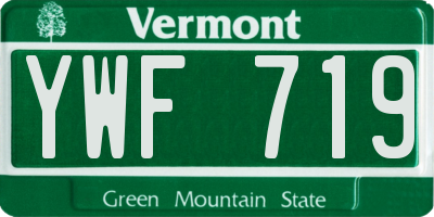 VT license plate YWF719