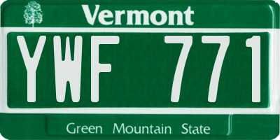 VT license plate YWF771