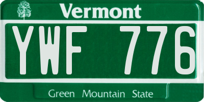 VT license plate YWF776