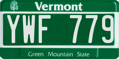 VT license plate YWF779