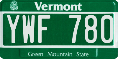 VT license plate YWF780