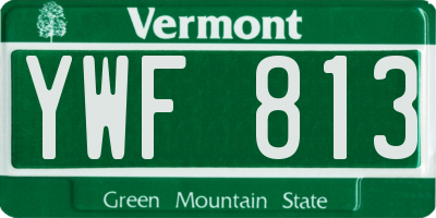 VT license plate YWF813