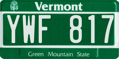 VT license plate YWF817