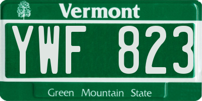 VT license plate YWF823