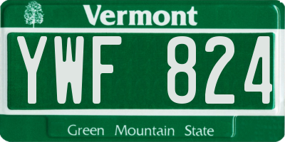 VT license plate YWF824