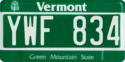 VT license plate YWF834