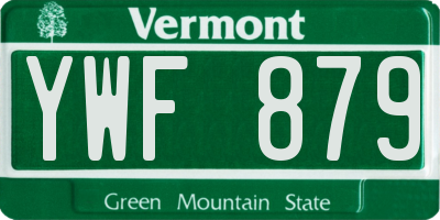 VT license plate YWF879