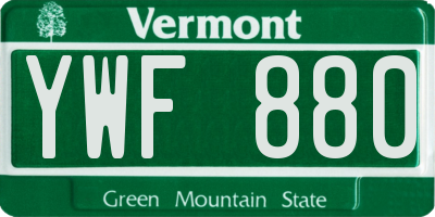 VT license plate YWF880