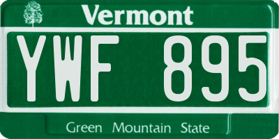 VT license plate YWF895
