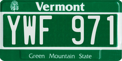 VT license plate YWF971