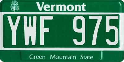 VT license plate YWF975