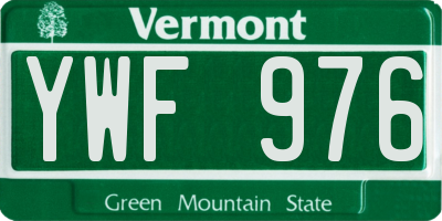 VT license plate YWF976