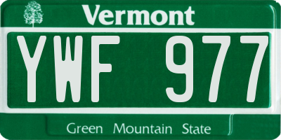 VT license plate YWF977