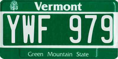 VT license plate YWF979