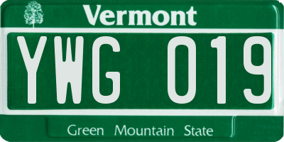 VT license plate YWG019
