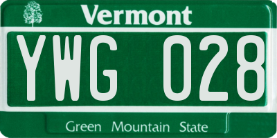 VT license plate YWG028