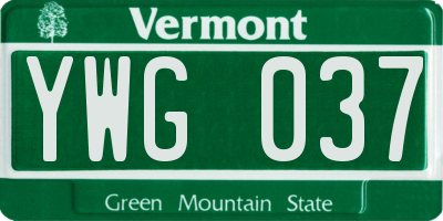 VT license plate YWG037