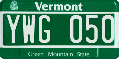 VT license plate YWG050