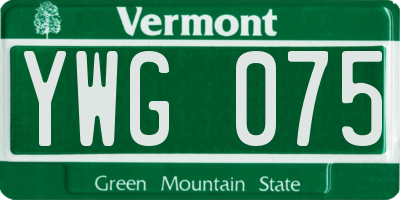 VT license plate YWG075