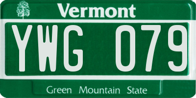 VT license plate YWG079