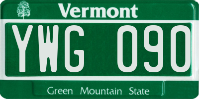 VT license plate YWG090