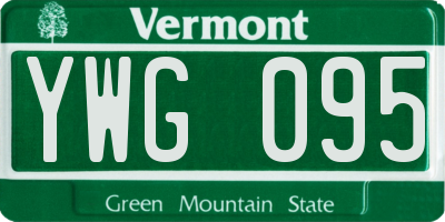 VT license plate YWG095