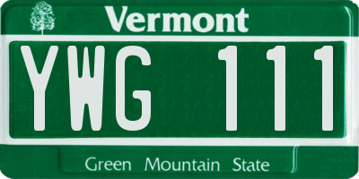 VT license plate YWG111