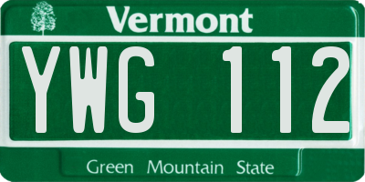 VT license plate YWG112