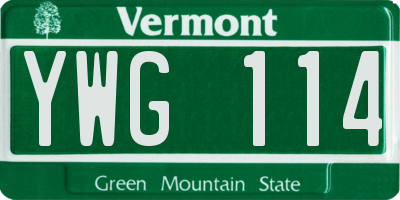 VT license plate YWG114