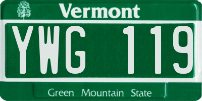 VT license plate YWG119