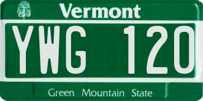 VT license plate YWG120