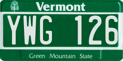 VT license plate YWG126